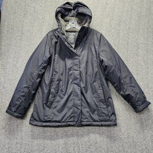 L.L. Bean Women's Black Fleece Lined Warmer Coat Large